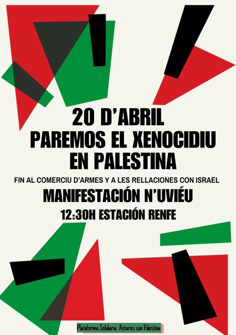 Llamamos a participar na movilización d’Asturies con Palestina