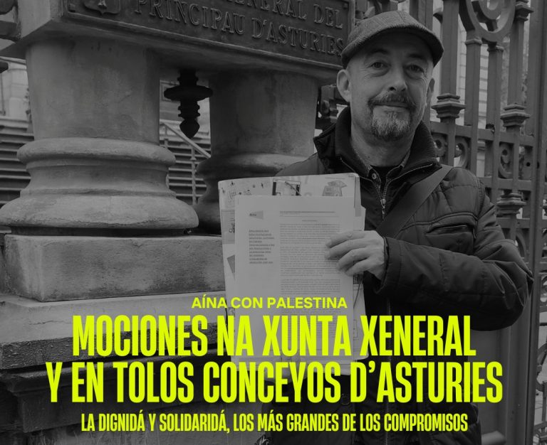 Aína tramita mociones a favor del pueblu palestín